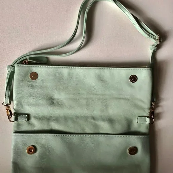 Aldo Floral Appliqué Clutch The Petal Mint Green Handbag - Picture 5 of 8